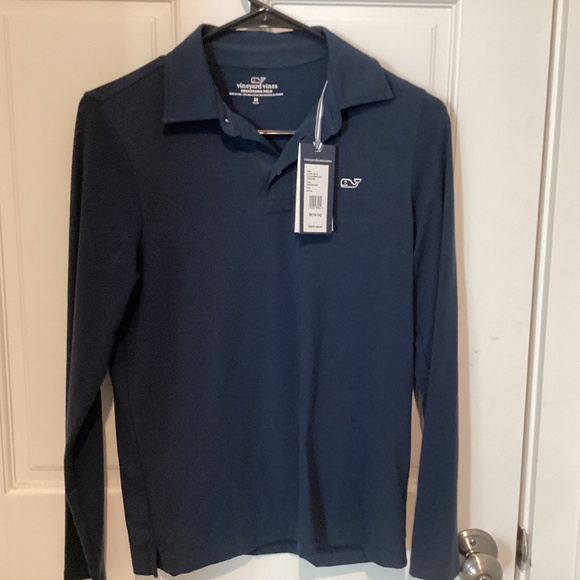 Vineyard Vines Boys Long Sleeve Navy Sankaty Medium NWT - Picture 1 of 1
